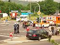 Schwerer Unfall mit Reisebus Lohmar Donrather Dreieck P173